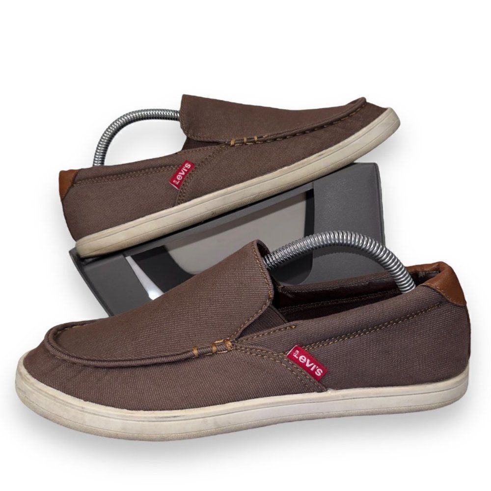 Levi's Casual Slip-on Comfort Canvas Loafers Brown 51825209B Men's 8.5
